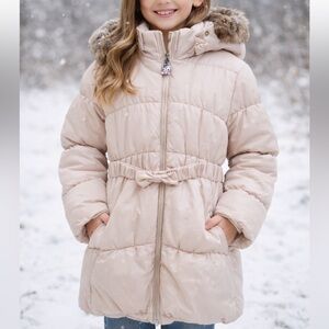 H&M Girls Puffer Jacket Cream Size 6-7 NWT